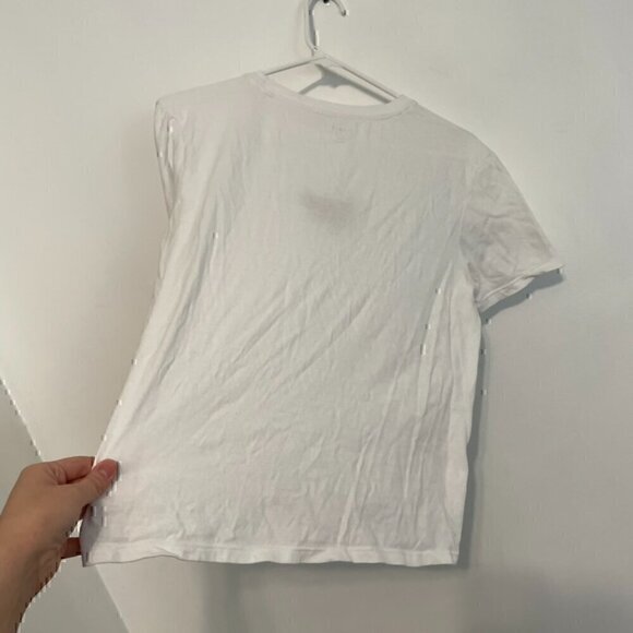 JOHN GALT BRANDY MELVILLE White Embroidered Monarch Butterfly Embroidery T-Shirt - Picture 11 of 11